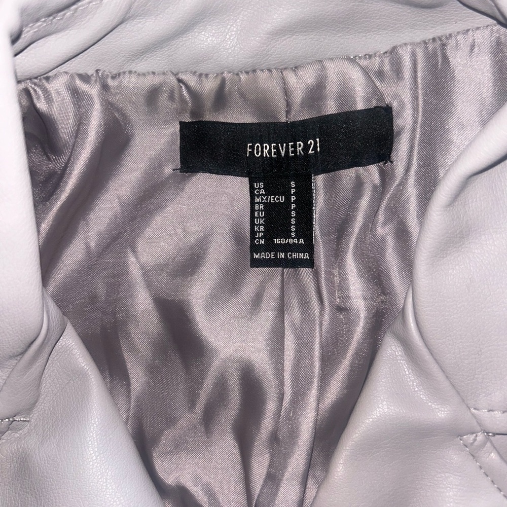 FOREVER 21 FAUX LEATHER MOTO BIKER JACKET WOMEN'S CUTE TAUPE SIZE SMALL (264) - Picture 5 of 6